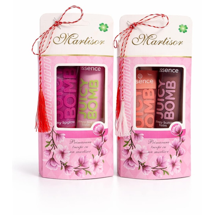 Szett 2 db Juicy Bomb és Gloss Balm, Essence, átlátszó, 02 So Berry Cute