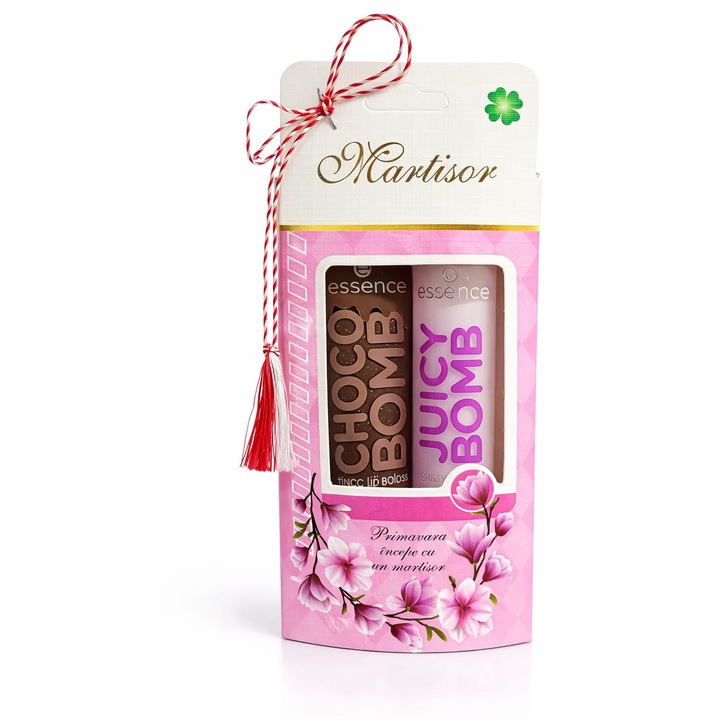Set luciu de buze și balsam pentru buze Essence JUICY BOMB, transparent, 02 So Berry Cute