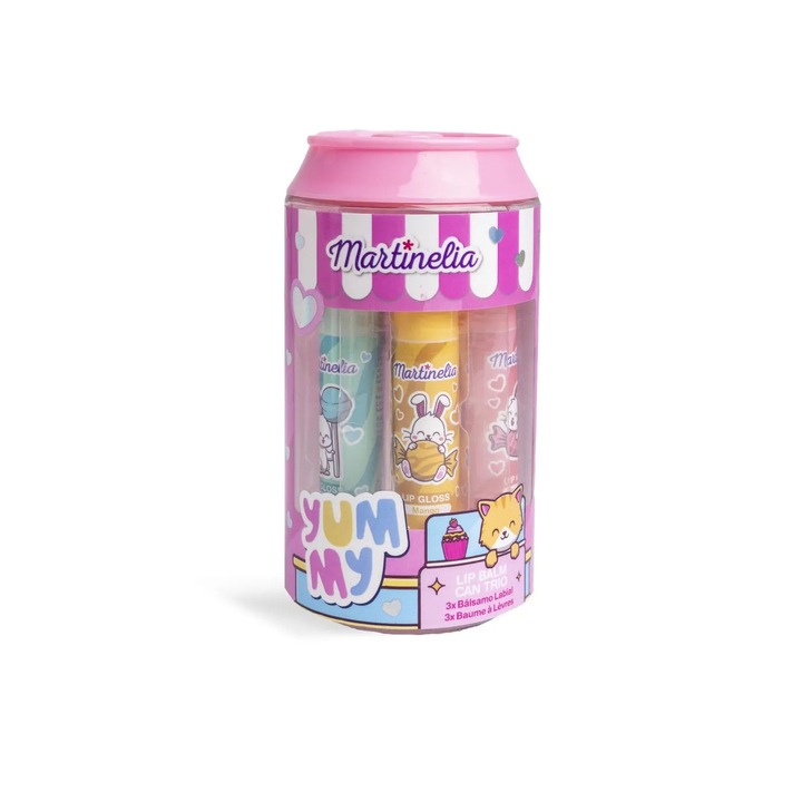 Yummy ajakbalzsam szett, 3 darab, többszínű, krémes