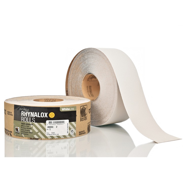 Papier smirghel Indasa Rhynalox set 75mm x 50m P60, alb