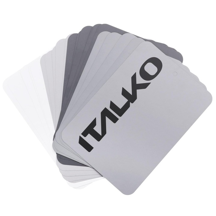 Set 20 carduri de testare vopsea metalice, Italko, 4 culori