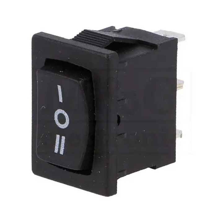 Comutator fara retinere 3 pozitii (ON)-OFF-(ON) 3A /250VAC 18.8x12.9x13.4mm negru NINIGI RSM1232C0BK