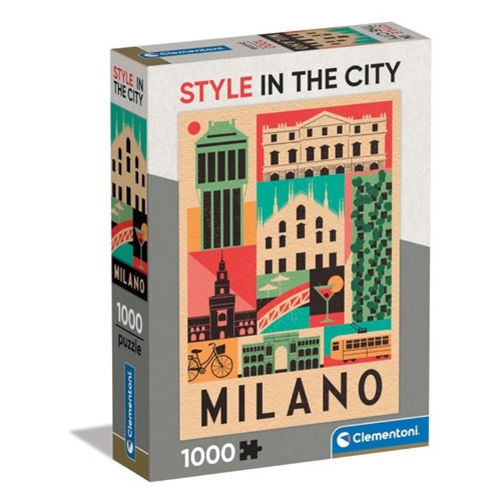 Puzzle 1000 darabos Compact Milano, 70x50cm, többszínű