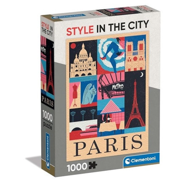 Puzzle 1000 elemes kompakt Párizs, 39843, többszínű, 48x68cm