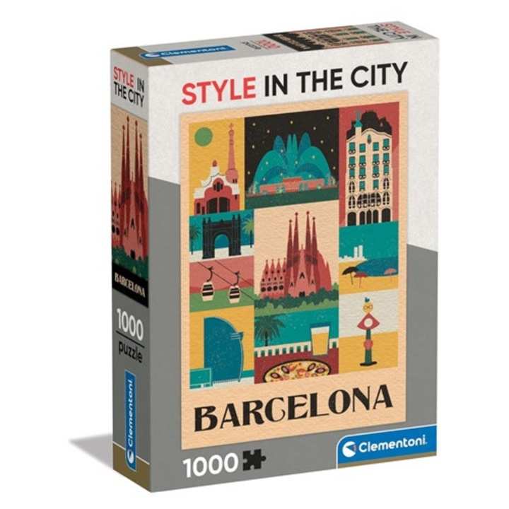 Puzzle 1000 darabos Kompakt Barcelona, 39847, többszínű
