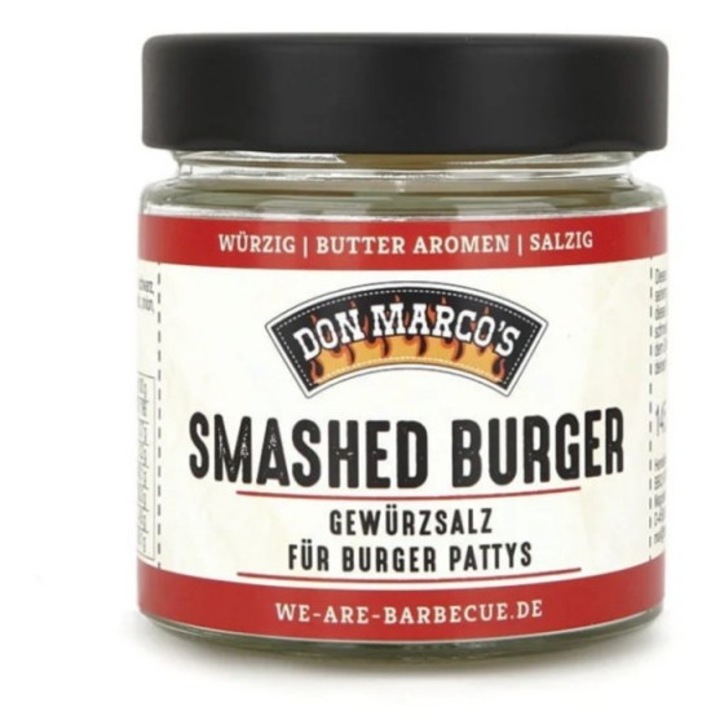 Mix condimente Smashed Burger Don Marco's, 145gr, ambalaj sticlă, fără gluten, vegan