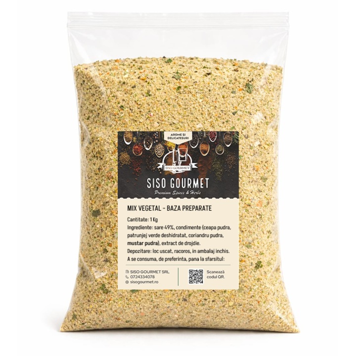 Mix vegetal Siso Gourmet, 1 kg, deshidratat, condimente, sare