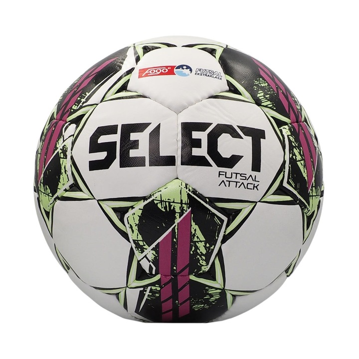 Minge fotbal Select Hala Futsal Attack Fogo, alb-roz-galben, marimea 4