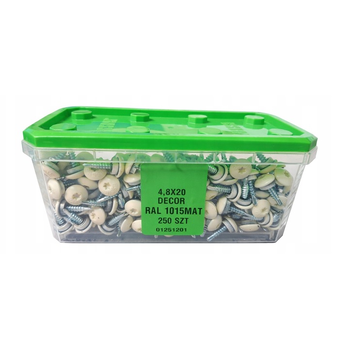 Suruburi ferma 4,8x20mm TORX RAL 1015 set 250 bucati