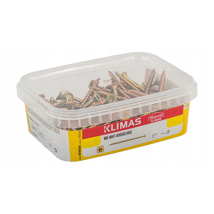 Suruburi de constructie pentru lemn cu cap conic, 4,0x50mm, set 100 bucati, otel zincat