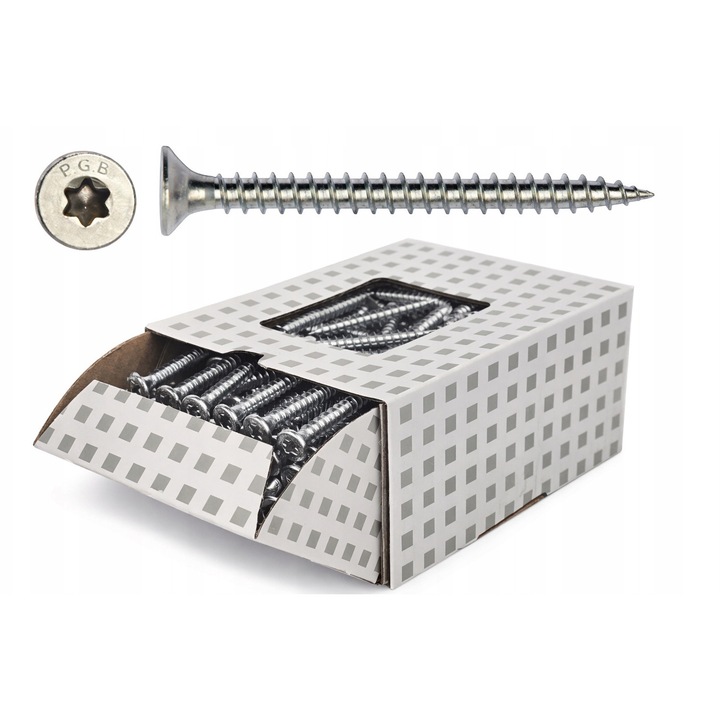 Suruburi din otel inoxidabil 4,0x25mm T20, set 200 bucati, PGB, cu filet complet