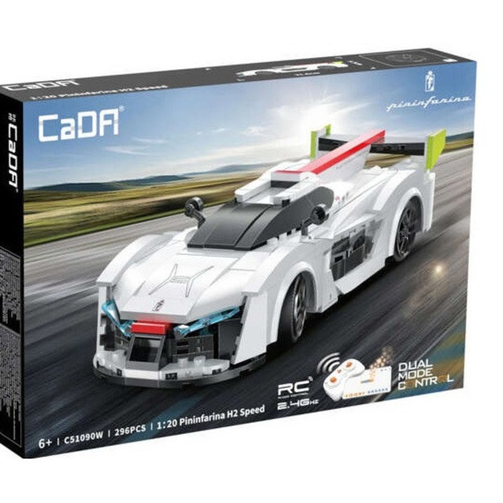 Pininfarina H2 Speed építőjáték készlet, 296 darab, fehér-fekete, 21,5x8,5x5,5 cm