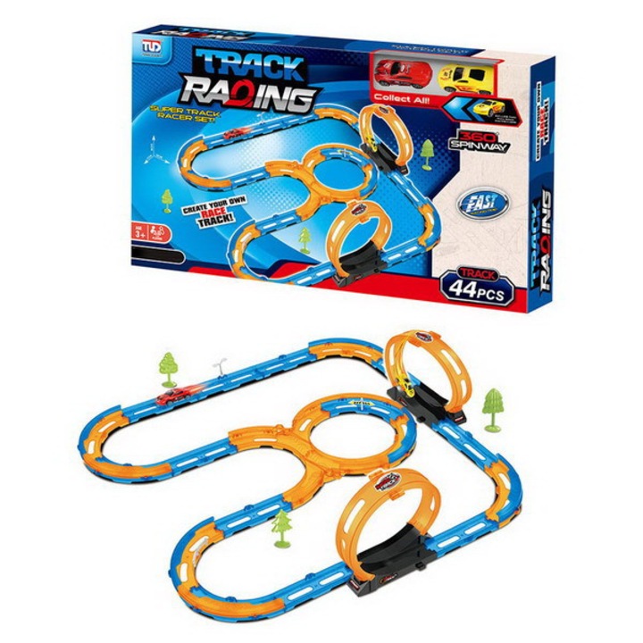 Autópálya készlet, 44 darabos, többszínű