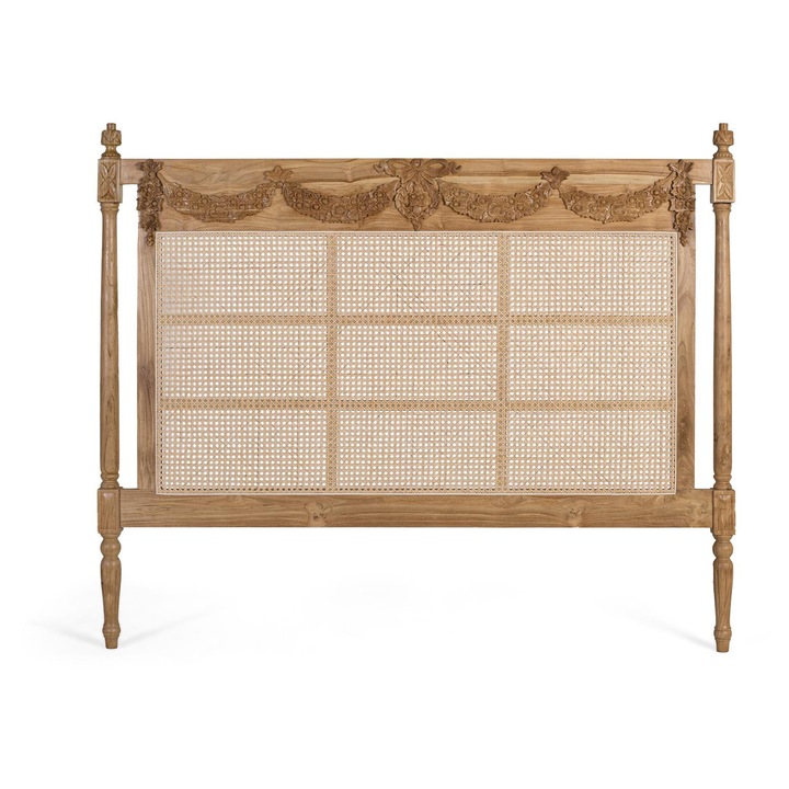 Capitonaj din lemn masiv de tec și ratan, GINER Y COLOMER, 174 cm