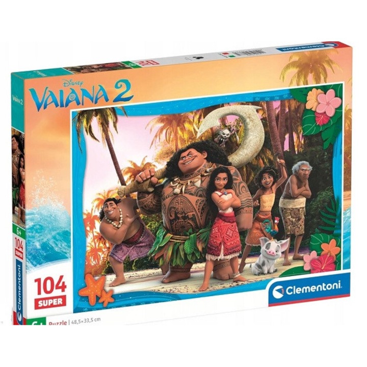 Puzzle CLE 104 SuperKolor Vaiana 2, többszínű, 1 darab