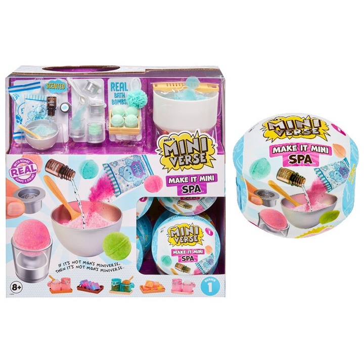 Set MGA Miniverse Make It Mini Spa, mini figurine, multicolor, 15 bucati