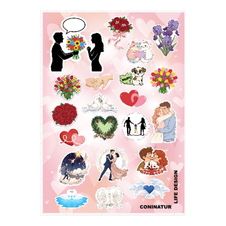 Самозалепващи етикети/стикери на тема Свети Валентин