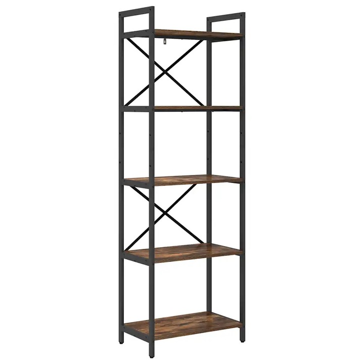 Raft pentru carti vidaXL, Stejar fumuriu 56 x 34 x 171 cm Lemn compozit