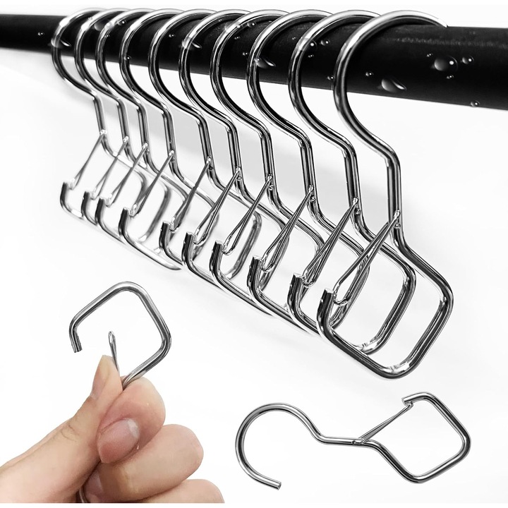 Set de 10 umerase S din metal cu inel de siguranta, pentru haine, multicolor, usor de utilizat