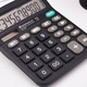 Calculator de birou cu butoane mari, alimentare dubla (solar si baterie), afisaj mare - perfect pentru birouri, profesori si studenti (negru)