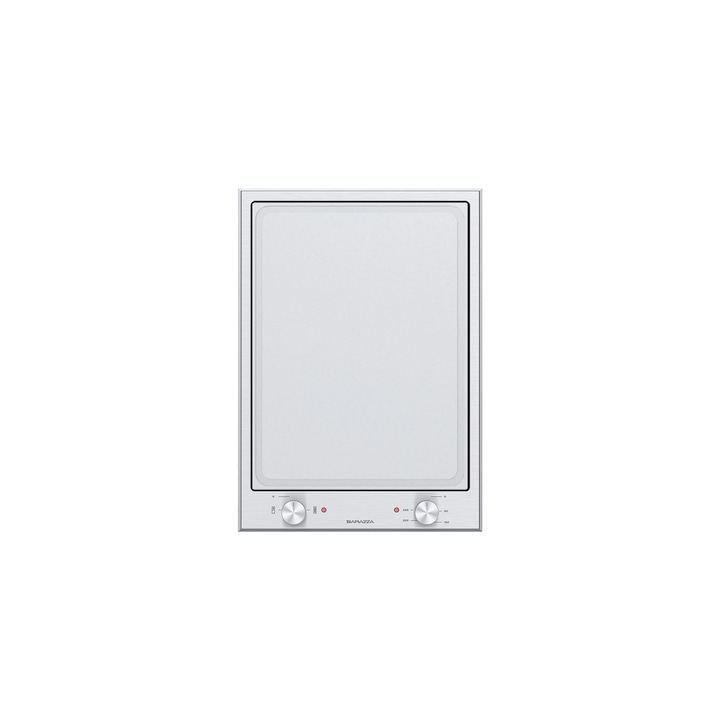 Plita incorporabila pe gaz Barazza, 80 cm, 5 arzatoare, colectie Officina, aprindere electrica, grilaj robust fonta, comutatoare rotative, otel inoxidabil, finisaj satinat, usor de curatat, design modern, inox