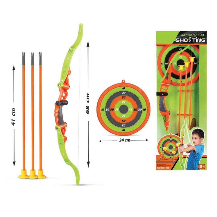 Set Arcas cu Tinta si Sageti, Arme de jucarie, Multicolor