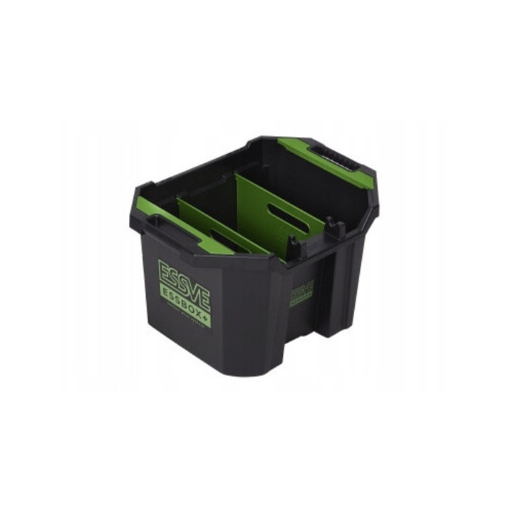 ESSBOX+ Store-It rendszerező doboz, 2 rekeszes, zöld, 1 készlet