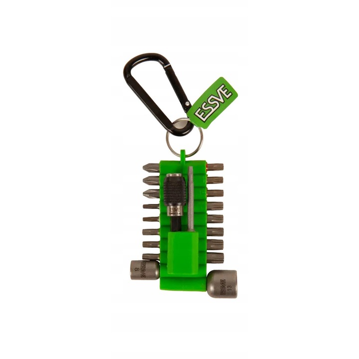 Комплект битове ESSVE ProPack 20 елемента, с магнитен държач, карабинер, компактен