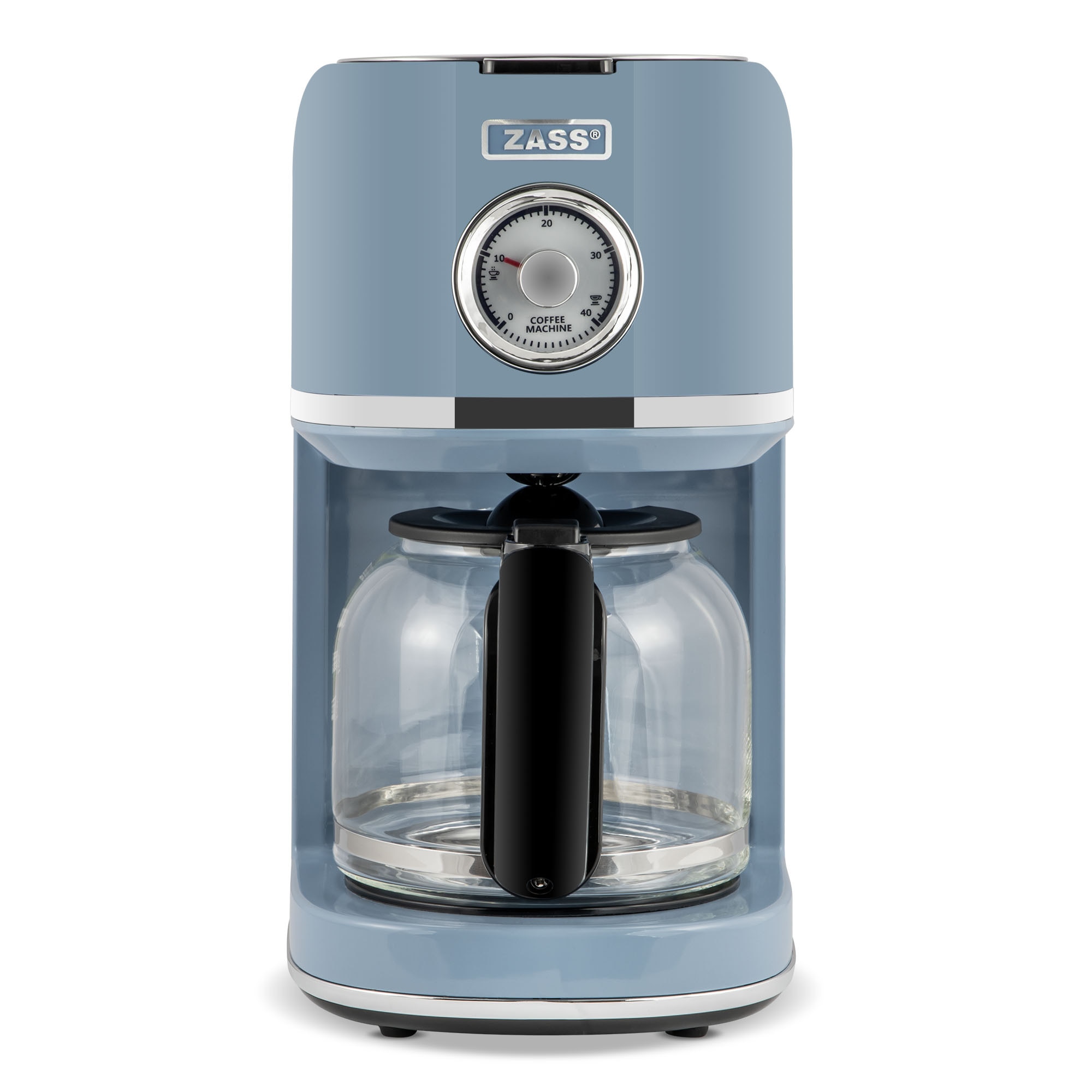 Cafetiera cu filtru ZASS ZCM 15 Faded Denim – 800 W, 1, 5 L, 12 cesti, anti-picurare si mentinere la cald