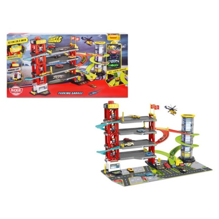 Dickie parkolóház, 5 kisautóval, fény- és hanghatásokkal, 3+ év