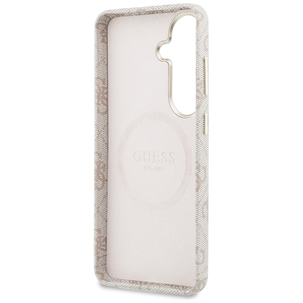 Husa Guess 4G Triangle Logo cu MagSafe compatibila cu Samsung Galaxy S26, Roz