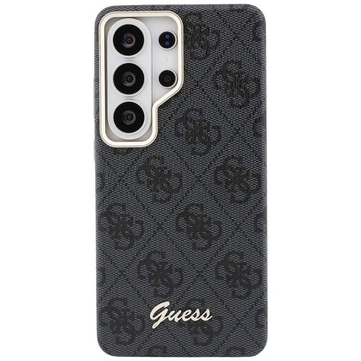 Husa Guess 4G Script cu MagSafe compatibila cu Samsung Galaxy S26 Ultra, Negru