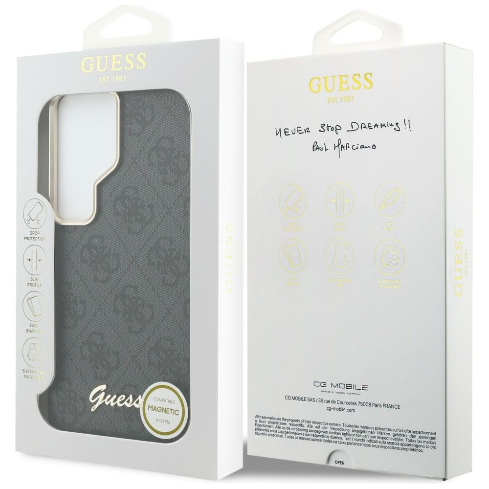 Husa Guess 4G Script cu MagSafe compatibila cu Samsung Galaxy S26 Ultra, Negru