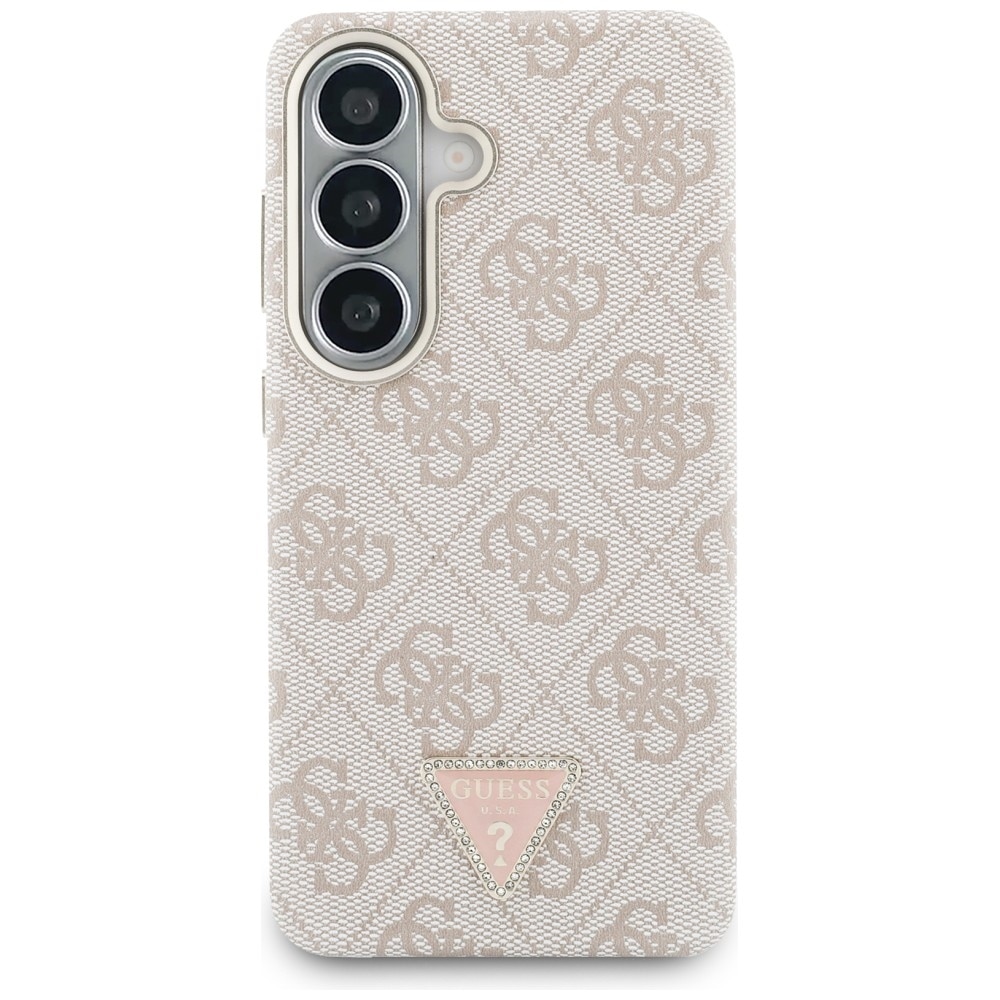 Husa Guess 4G Triangle Logo cu MagSafe compatibila cu Samsung Galaxy S26, Roz