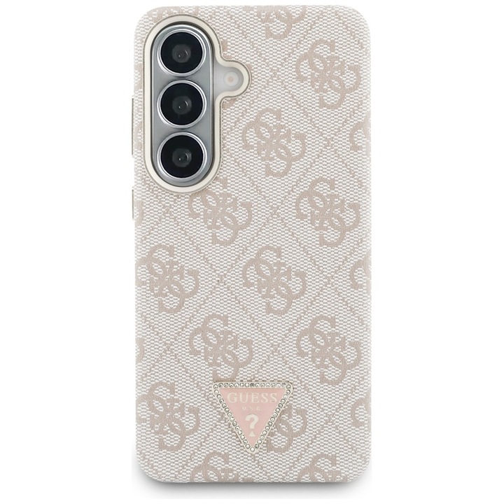 Husa Guess 4G Triangle Logo cu MagSafe compatibila cu Samsung Galaxy S26, Roz
