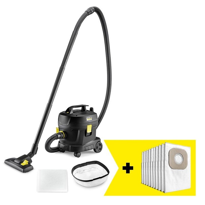 Aspirator Karcher T 11/1 Classic Adv Go!Further, uscat, 850W, 11L, negru, 4.2kg, set cu accesorii exclusive