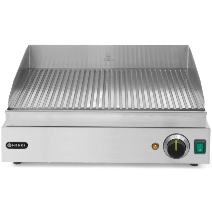 Hendi Profi Line elektromos grillsütő, 2400W, bordázott felület, méretei 550x420x240mm, teljes készlet
