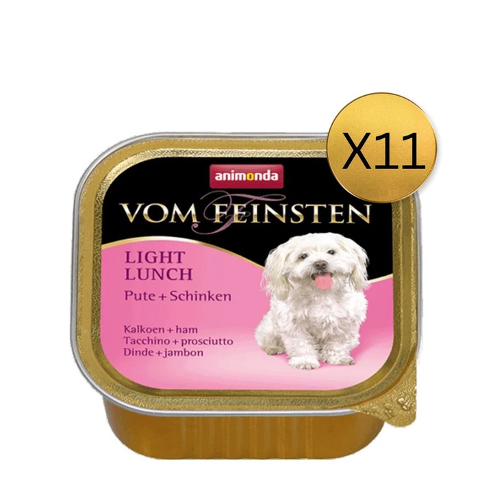Nedves eledel kutyáknak, Vom Feinsten Light Lunch, Pulyka, Sonka, 11 db x 150g