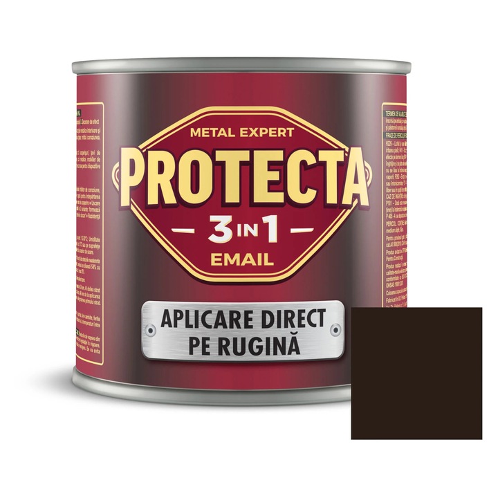 Alkidgyanta festék fémre, Protecta 3 az 1-ben közvetlenül a rozsdára, beltéri / kültéri, sötétbarna, 0.5 L