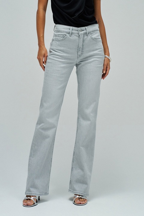 Salsa Jeans, Blugi cu croiala bootcut si talie inalta, Albastru glaciar