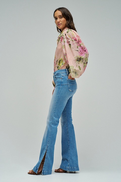 Salsa Jeans, Blugi evazati push-up, Albastru deschis