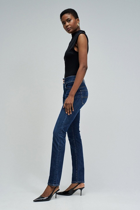Salsa Jeans, Blugi slim fit cu efect push-up, Albastru inchis