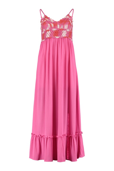 Hailys, Rochie maxi cu model, Fucsia/Roz aprins