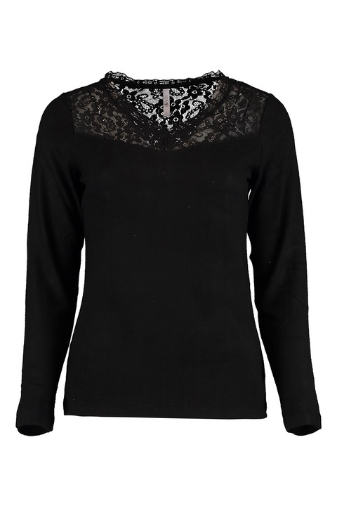Hailys, Bluza uni cu segment de dantela, Negru