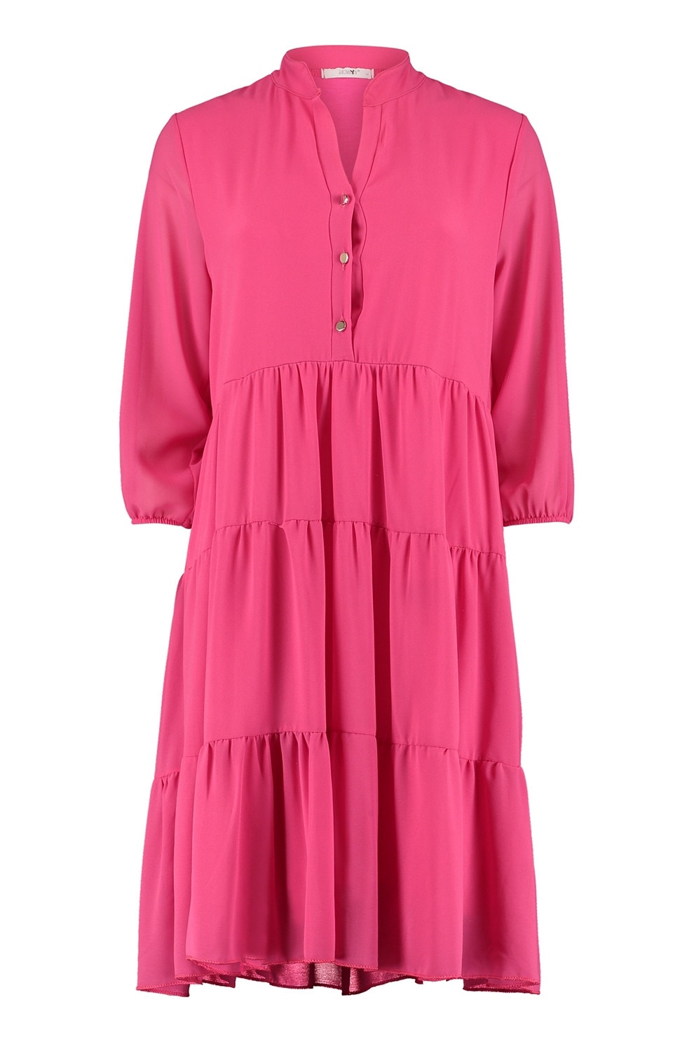 Hailys, Rochie midi cu model stratificat, Fucsia, S