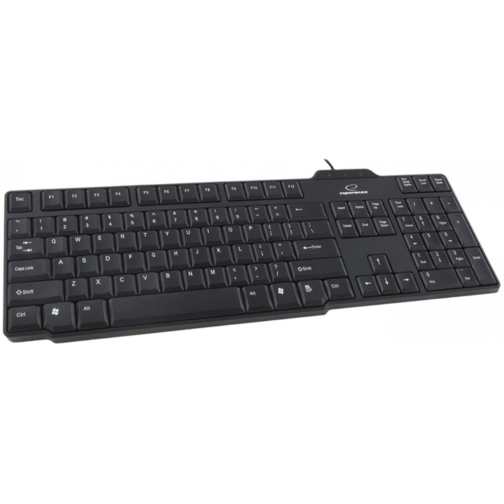 Tastatura USB Luka, model EK116, compacta, ergonomica, culoare neagra