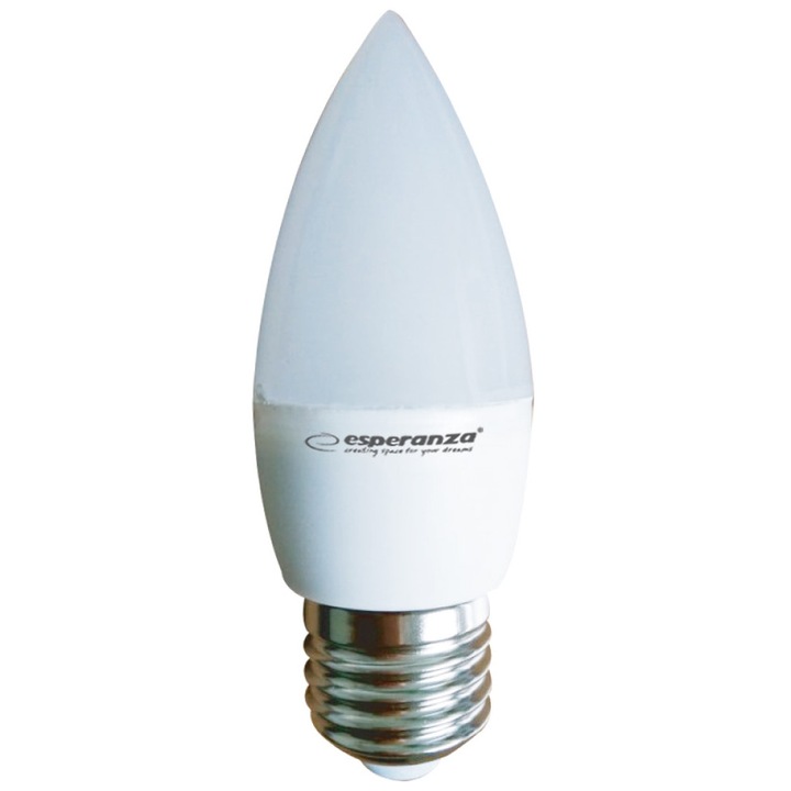 Bec LED C37, Luka, 6W, cald alb 3000K, 37x100mm