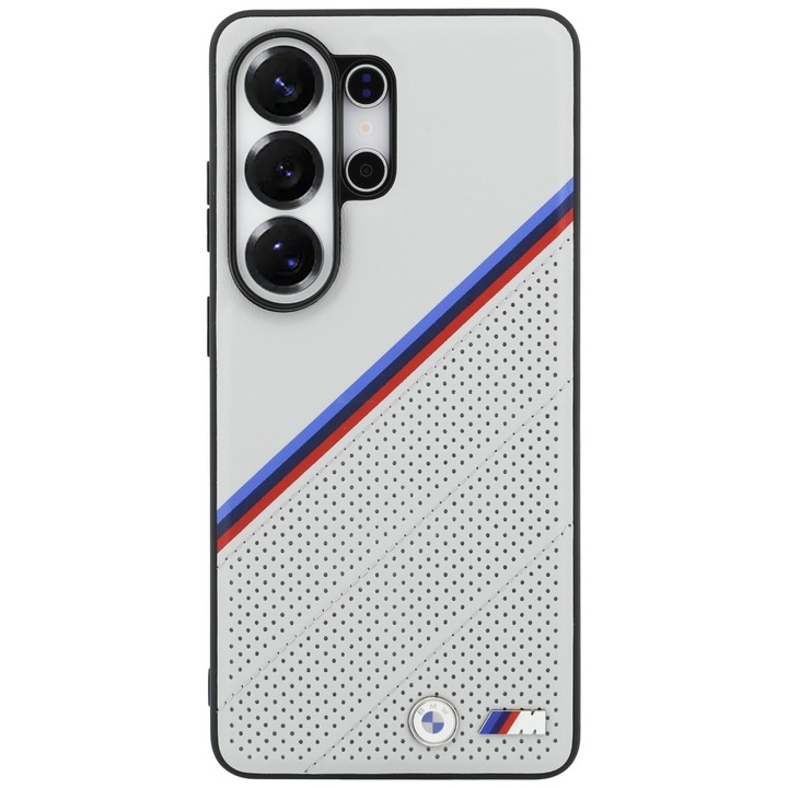 Калъф BMW Tricolor Metal Logo, съвместим със Samsung Galaxy S26 Ultra, Сив
