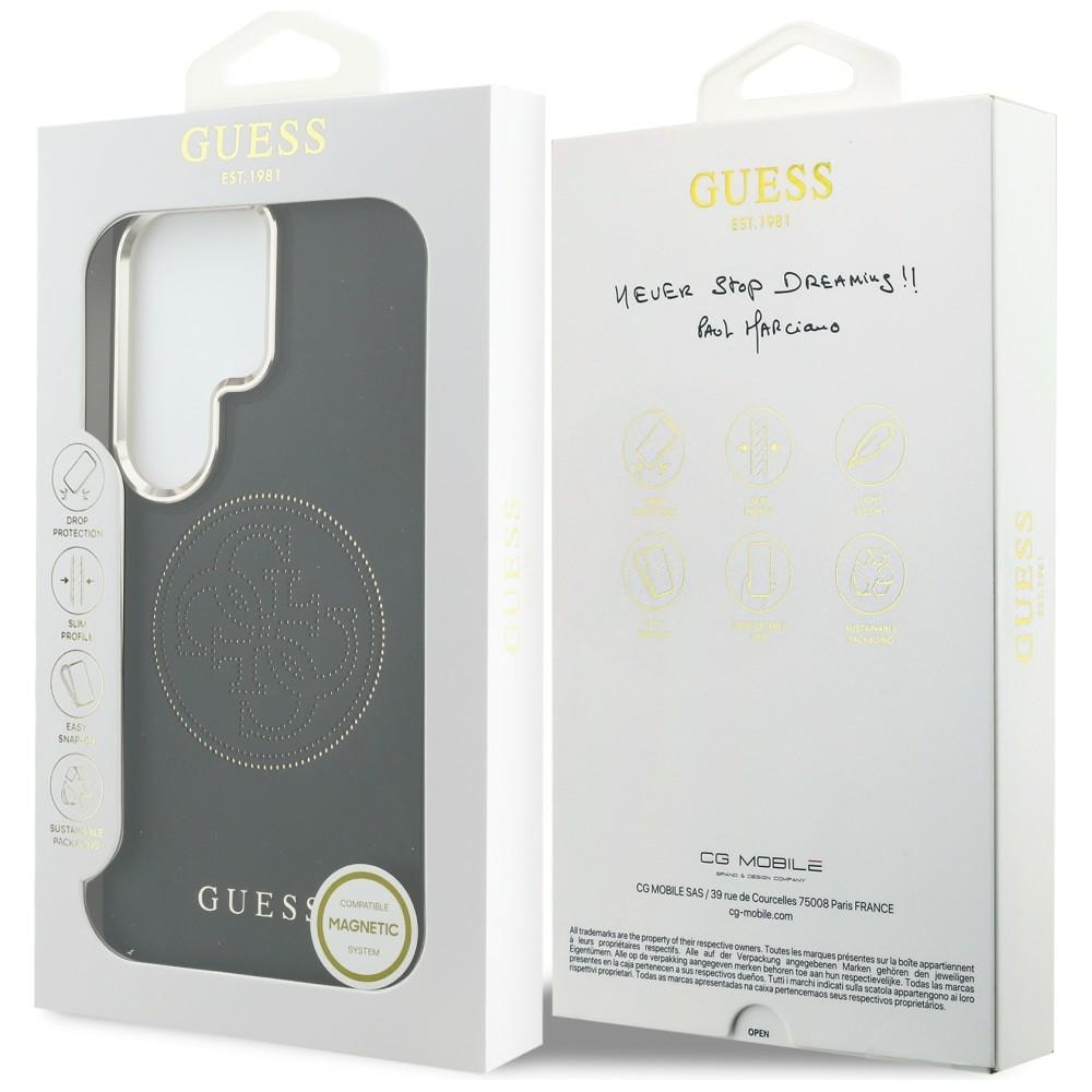 Husa Guess Perforated Logo cu MagSafe compatibila cu Samsung Galaxy S26 Ultra, Negru
