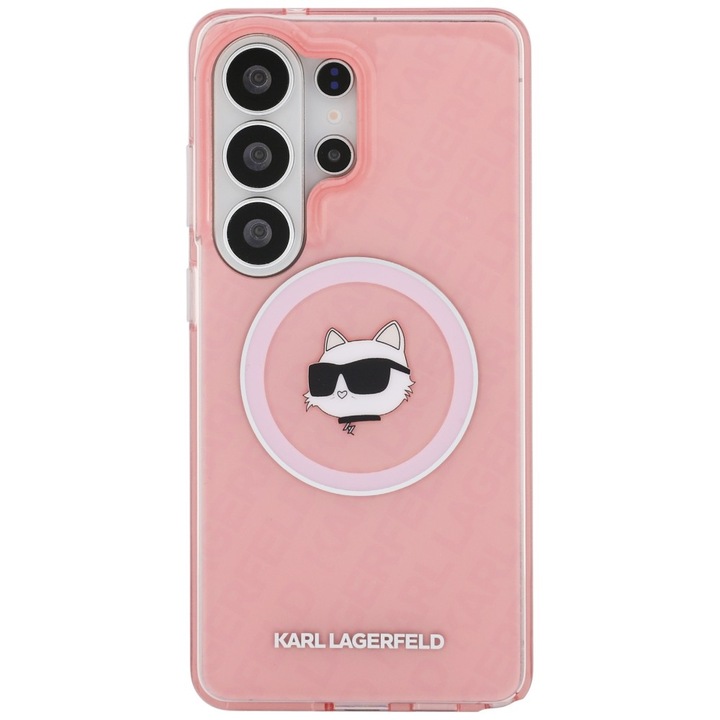 Калъф Karl Lagerfeld IML Repeated Choupette с MagSafe съвместим със Samsung Galaxy S26 Ultra, Розов